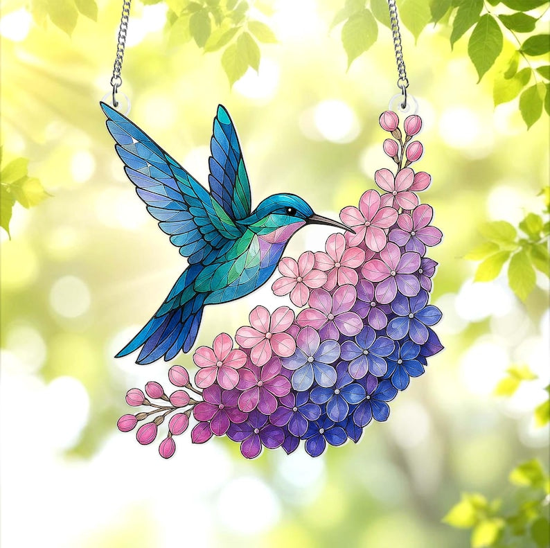 Purple Lilac And Hummingbird Acrylic Window Hanging Hummingbird Suncatcher Mothers Day Gift For Mom Gift For Hummingbird Lovers Gift 1775117655987.jpg