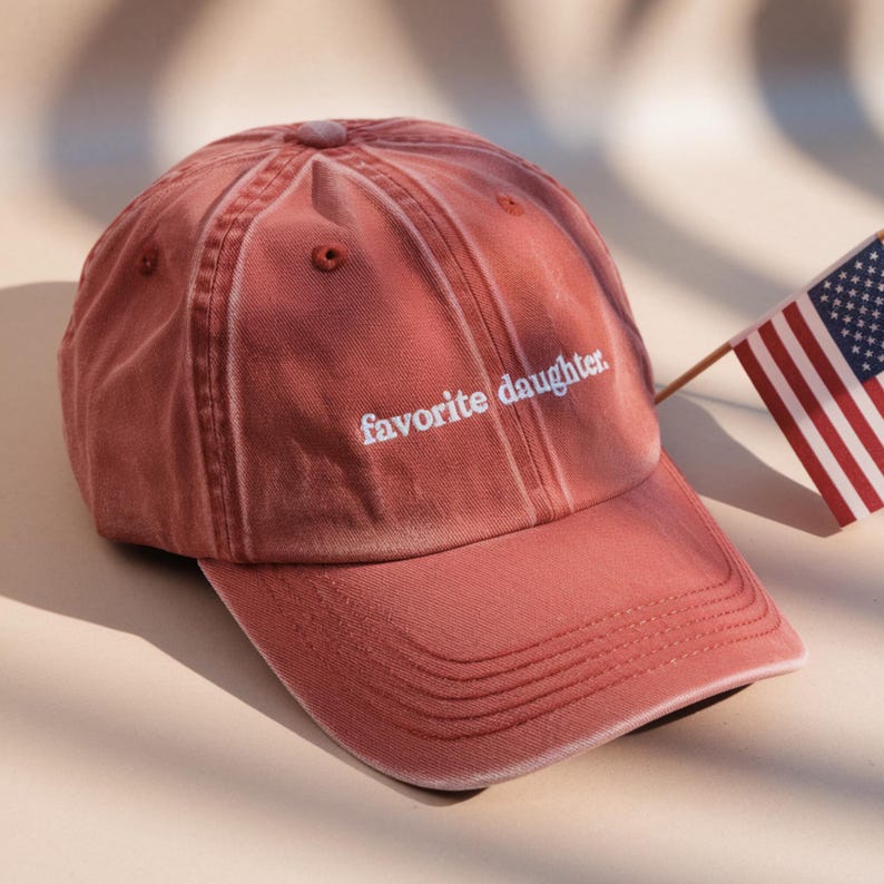 Favorite Daughter Embroidered Hat Washed Red Cotton Baseball Cap 1775640714636.jpg