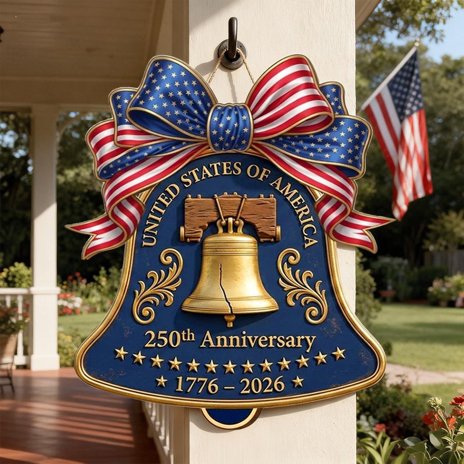 Usa 250th Anniversary Wooden Liberty Bell Sign 1776 2026 Decor Patriotic Door Hanger 1775703070500.jpg