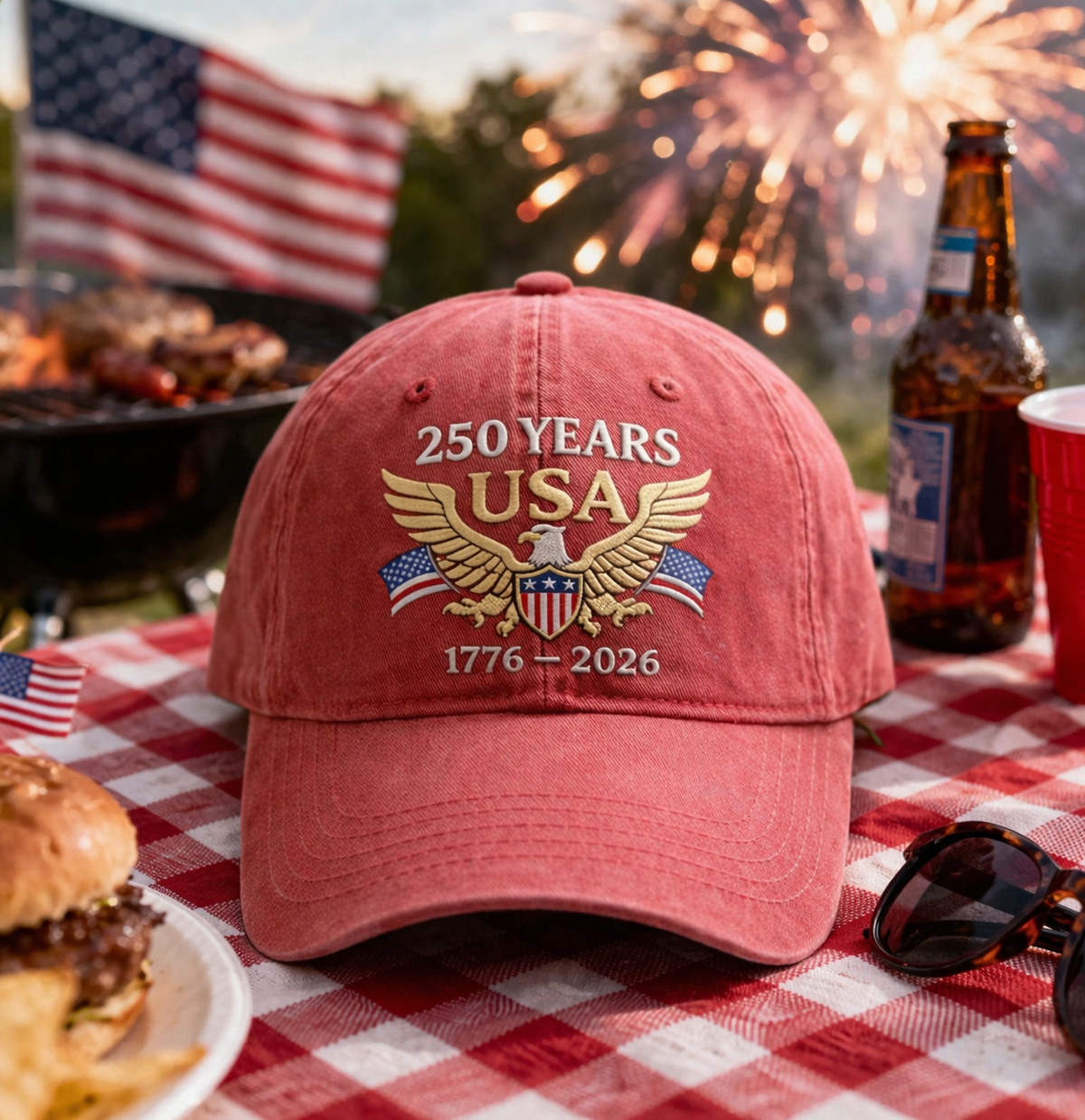 Usa 250th Anniversary Eagle Embroidered Washed Cotton Cap 1775706403976.png