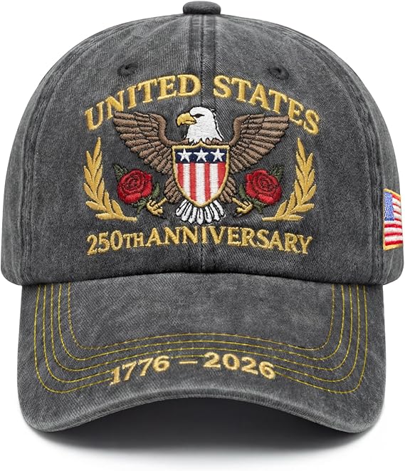 250 Anniversary Usa Hatpatriotic Commemorative Hats For Men Or Women Embroidered Independence Day Baseball Cap United States 250th Anniversary Hat With Bald Eagle  United Statesblack 1776305677115.jpg