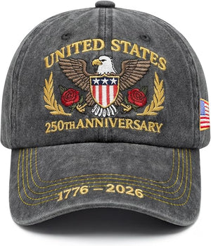 250 Anniversary Usa Hatpatriotic Commemorative Hats For Men Or Women Embroidered Independence Day Baseball Cap United States 250th Anniversary Hat With Bald Eagle  United Statesblack 1776305677115.jpg