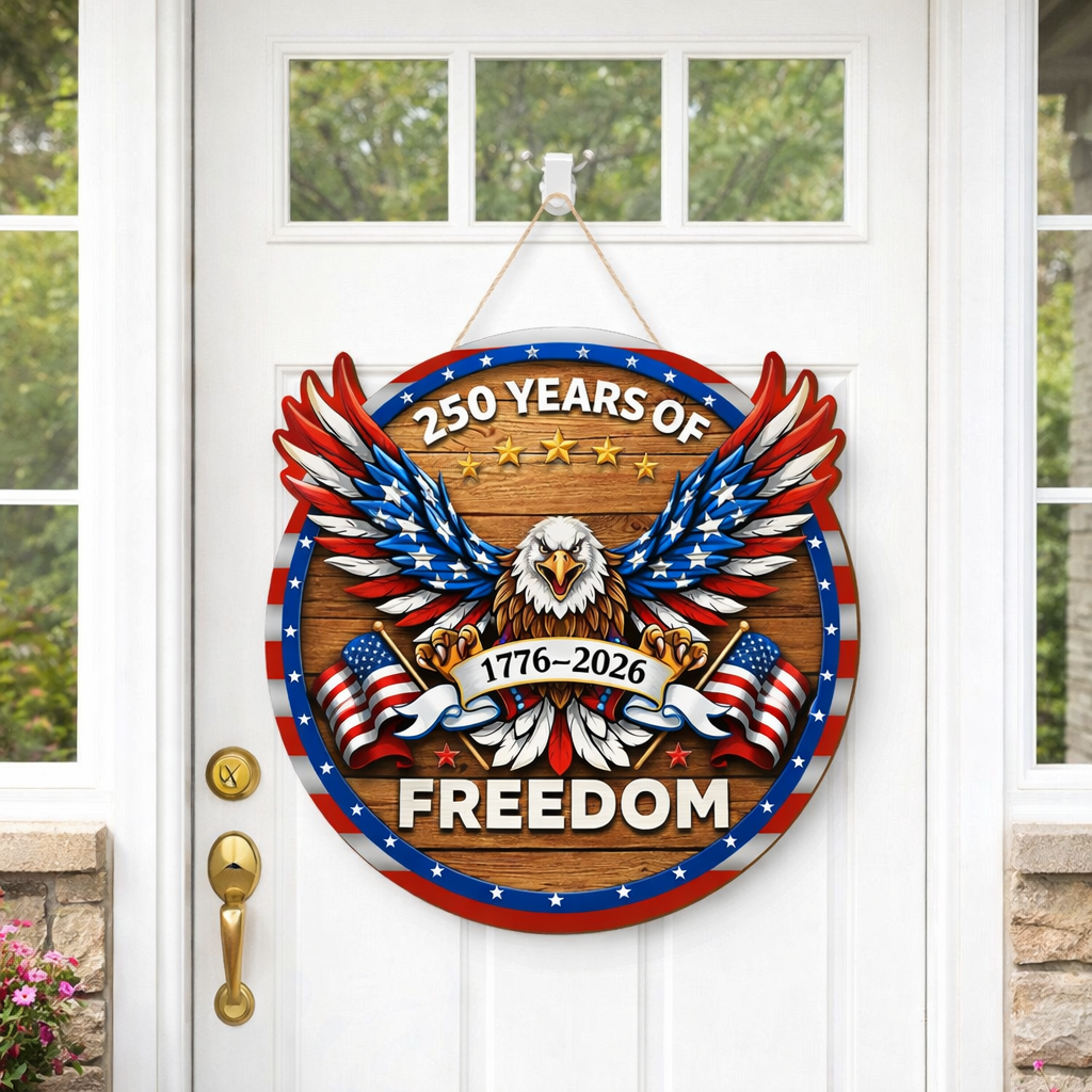 Us 250th Anniversary Decoration Wooden Eagle Door Sign 250 Years Of Freedom Wreath For Front Door Wall Signs Decor For 4th Of July Home Decor Outdoor Indoor Party Supply 1776305998363.png