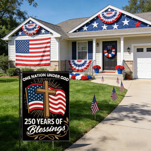 Blessings 250 Years America Garden Flag 250 Anniversary Usa Flag America Patriotic Banner 250 Year One Nation Under God 4th Of July Double Sided Waterproof 1776 2026 1776306899798.jpg