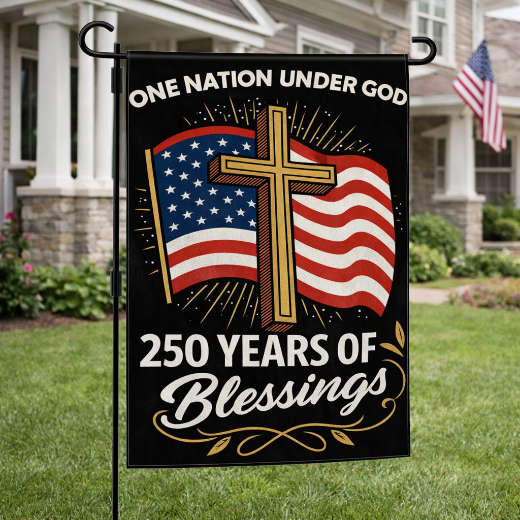 Blessings 250 Years America Garden Flag 250 Anniversary Usa Flag America Patriotic Banner 250 Year One Nation Under God 4th Of July Double Sided Waterproof 1776 2026 1776306900751.png