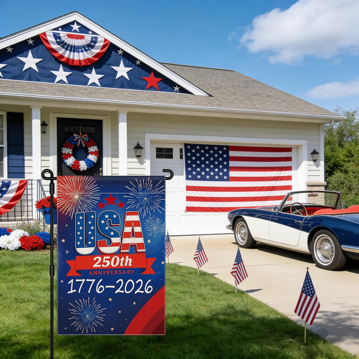 250 Anniversary Usa Garden Flag 250th Anniversary America Flag 1776 2026 Commemorative Patriotic 250 Year Banner 4th Of July Yard Sign Double Sided Waterproof Garden Flag 1776307070838.jpg