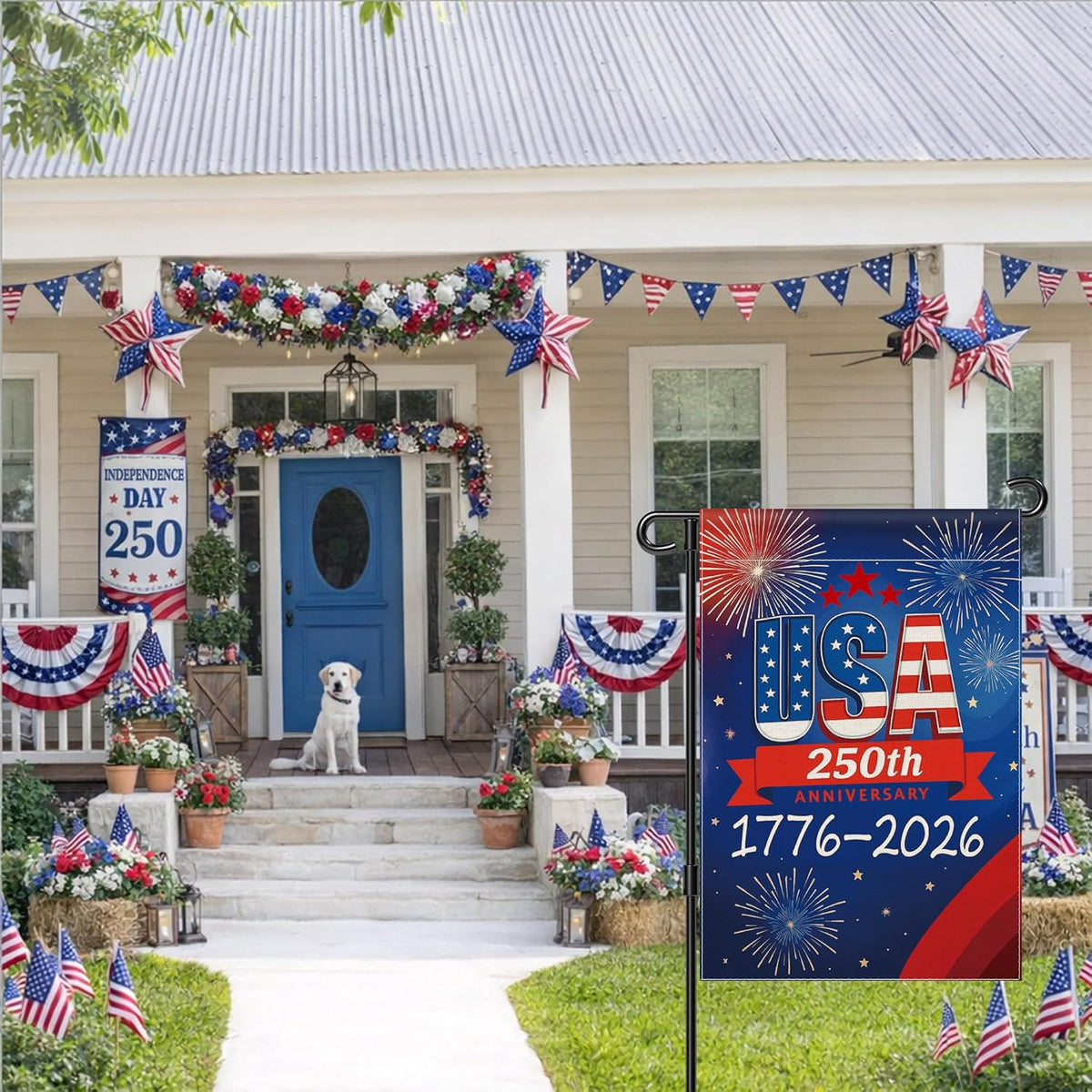 250 Anniversary Usa Garden Flag 250th Anniversary America Flag 1776 2026 Commemorative Patriotic 250 Year Banner 4th Of July Yard Sign Double Sided Waterproof Garden Flag 1776307070949.jpg