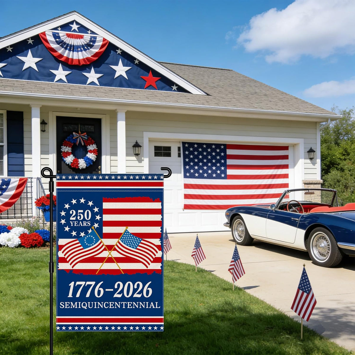 250th Anniversary America Garden Flag 250 Anniversary Usa Flag 1776 2026 Commemorative Patriotic 250 Years Banner 4th Of July Yard Sign Double Sided Waterproof Garden Flag 1776307721773.jpg