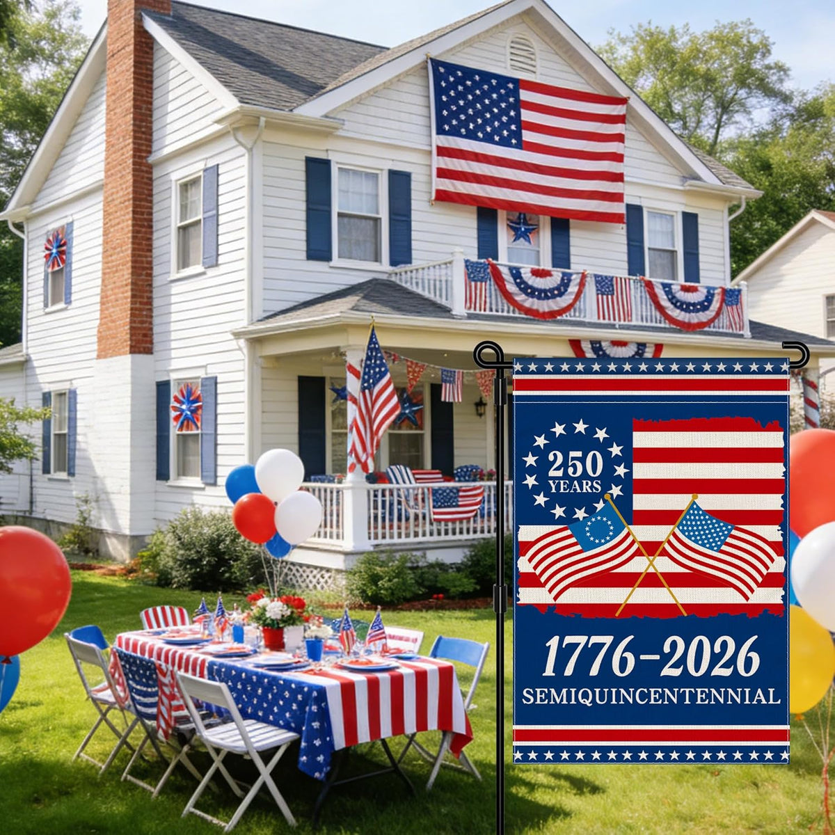 250th Anniversary America Garden Flag 250 Anniversary Usa Flag 1776 2026 Commemorative Patriotic 250 Years Banner 4th Of July Yard Sign Double Sided Waterproof Garden Flag 1776307721798.jpg