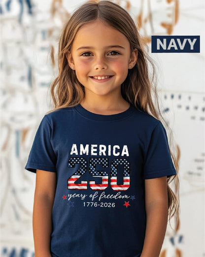United States Of America 250th Anniversary Kids Shirt Comfort Colors Patriotic Flag 4th Of July T Shirt 250 Years Of Independence Top 1776761434580.jpg