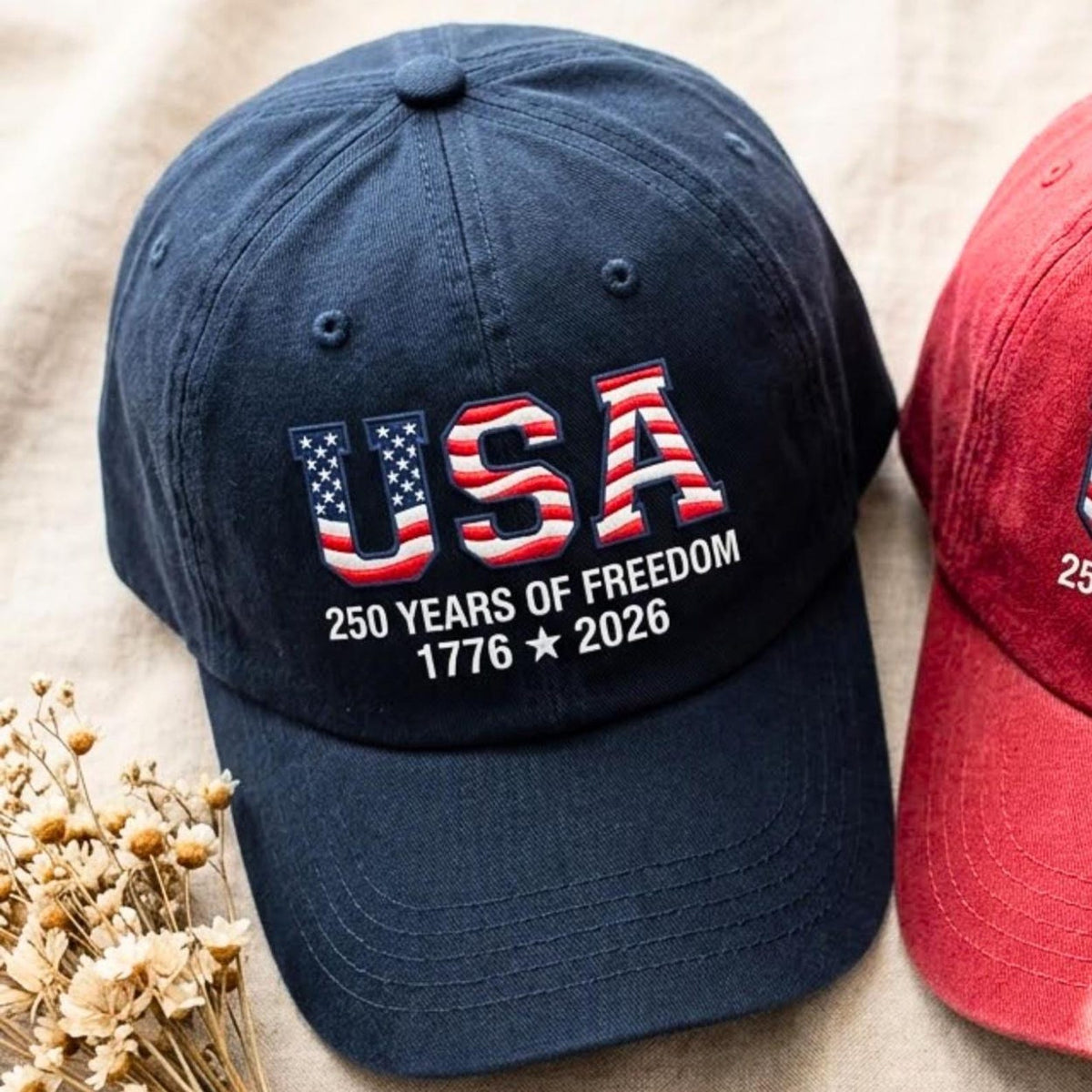 Usa 250th Anniversary Embroidered Dad Cap Patriotic American Flag Baseball Hat 1776999902722.jpg