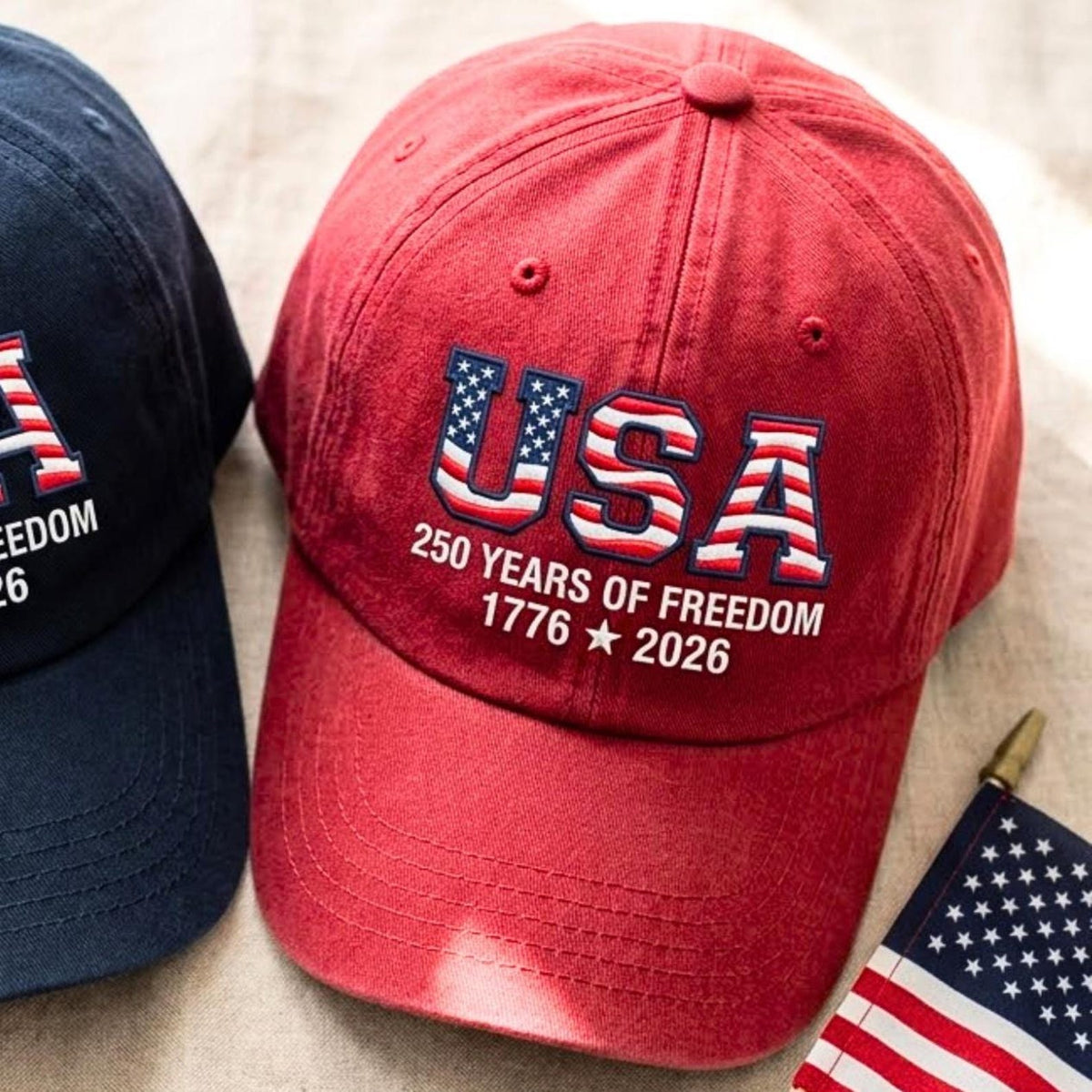 Usa 250th Anniversary Embroidered Dad Cap Patriotic American Flag Baseball Hat 1776999902848.jpg