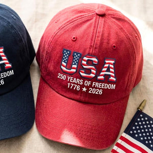 Usa 250th Anniversary Embroidered Dad Cap Patriotic American Flag Baseball Hat 1776999902848.jpg