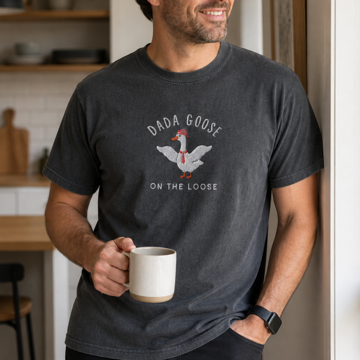 Embroidered Silly Goose Dad Shirt New Dad Pregnancy Announcement Fathers Day Funny Goose Gift For Husband Embroidered Goose Shirt 1777687342980.png