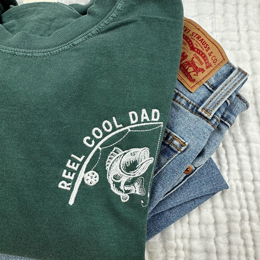 Reel Cool Dad Embroidered Tee Fathers Day Gift  Fishing Dad Shirt Cool Gift For Dads 1777688050210.png