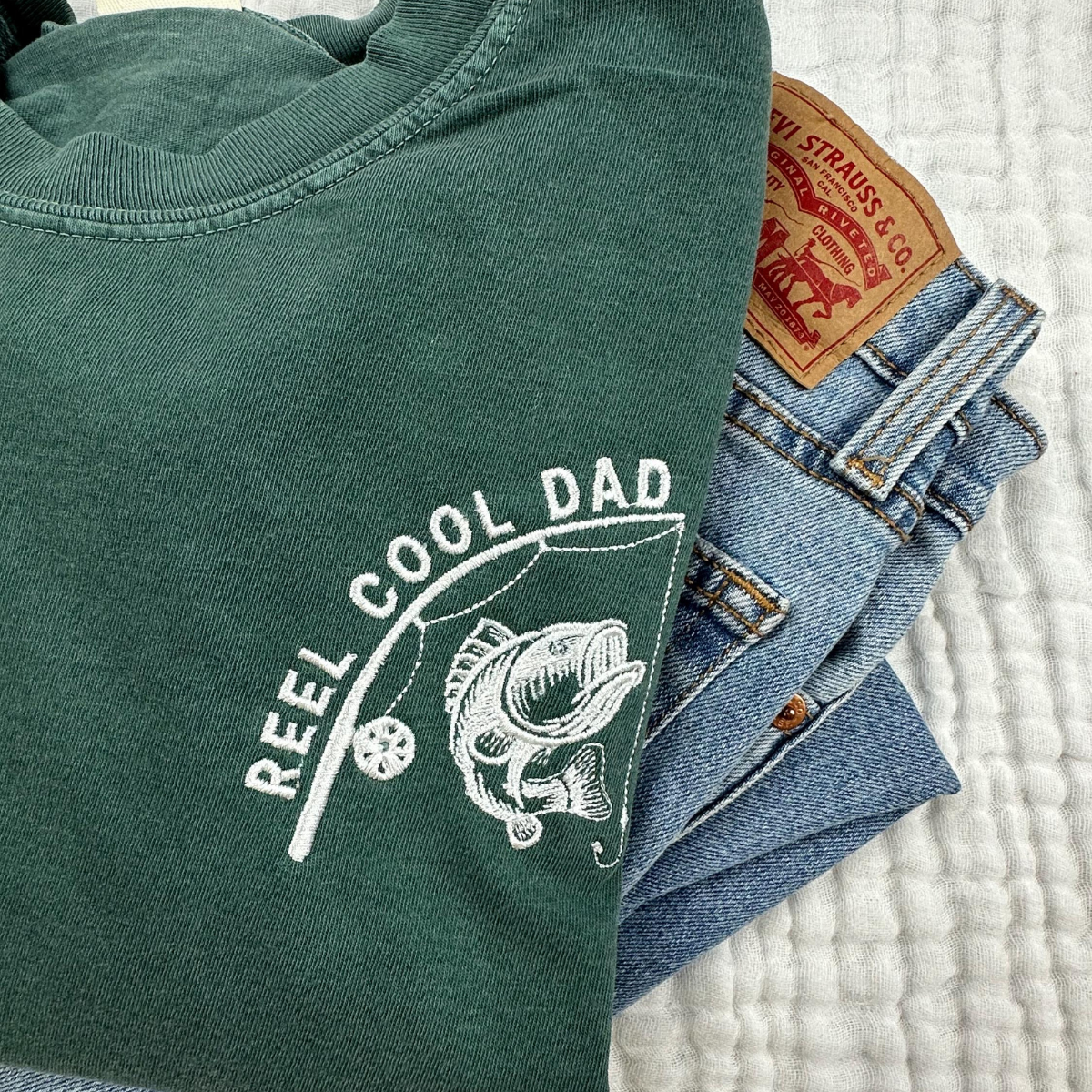 Reel Cool Dad Embroidered Tee Fathers Day Gift  Fishing Dad Shirt Cool Gift For Dads 1777688050210.png