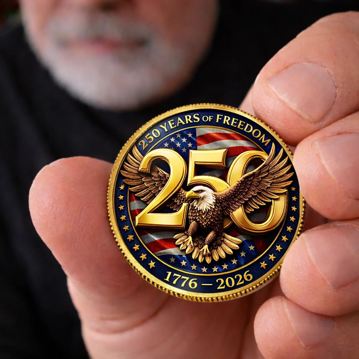 Patriotic 250 Years Of Freedom Keepsake Metal Coin Personalized 4th Of July American Eagle Challenge Coin For Family Celebration  Independence Day Gift 1779335706707.jpg