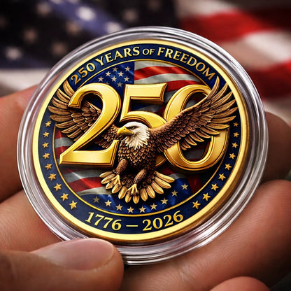 Patriotic 250 Years Of Freedom Keepsake Metal Coin Personalized 4th Of July American Eagle Challenge Coin For Family Celebration  Independence Day Gift 1779335706758.jpg