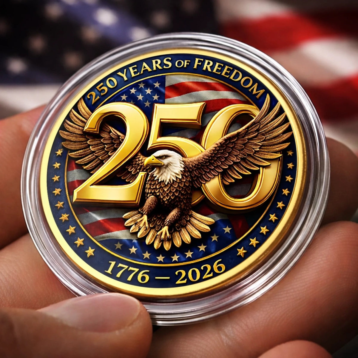 Patriotic 250 Years Of Freedom Keepsake Metal Coin Personalized 4th Of July American Eagle Challenge Coin For Family Celebration  Independence Day Gift 1779335706758.jpg