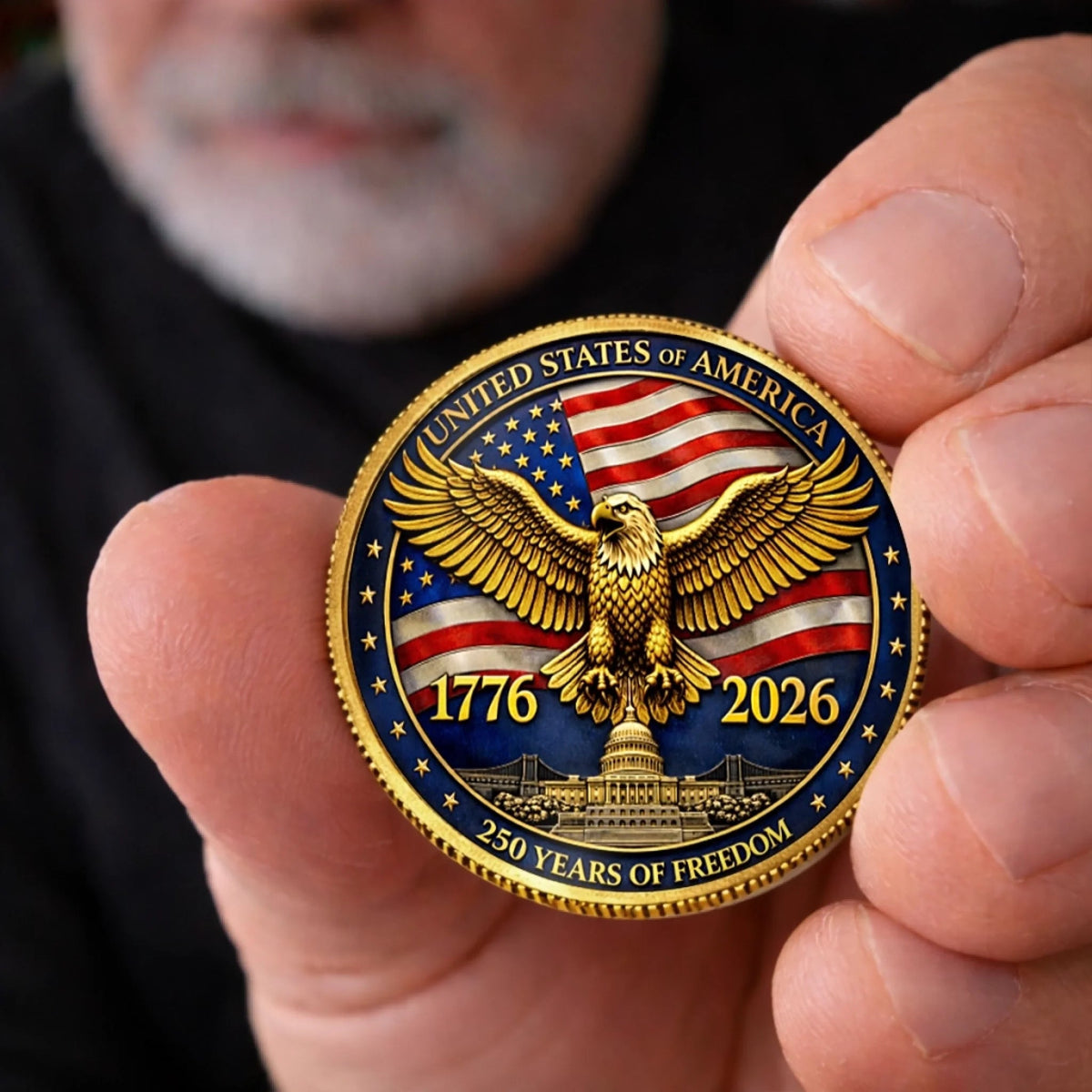 United States Of America 250th Anniversary Commemorative Keepsake Metal Coin 1776 2026 Patriotic Eagle Freedom Challenge Coin Gift For Collectors Veterans  American History Lovers 1779336597228.jpg