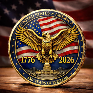 United States Of America 250th Anniversary Commemorative Keepsake Metal Coin 1776 2026 Patriotic Eagle Freedom Challenge Coin Gift For Collectors Veterans  American History Lovers 1779336597280.jpg