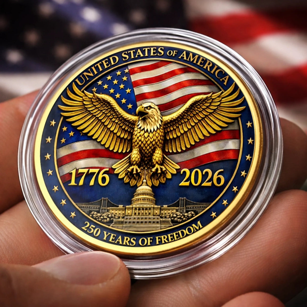 United States Of America 250th Anniversary Commemorative Keepsake Metal Coin 1776 2026 Patriotic Eagle Freedom Challenge Coin Gift For Collectors Veterans  American History Lovers 1779336597802.jpg