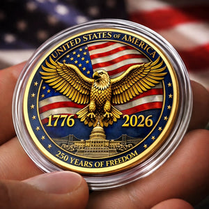 United States Of America 250th Anniversary Commemorative Keepsake Metal Coin 1776 2026 Patriotic Eagle Freedom Challenge Coin Gift For Collectors Veterans  American History Lovers 1779336597802.jpg