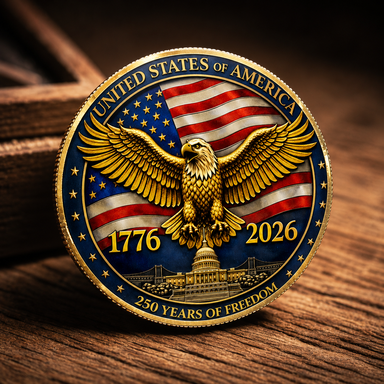 United States Of America 250th Anniversary Commemorative Keepsake Metal Coin 1776 2026 Patriotic Eagle Freedom Challenge Coin Gift For Collectors Veterans  American History Lovers 1779336598299.png