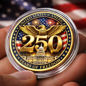 Usa 250 Years Of Freedom Commemorative Keepsake Metal Coin Patriotic American Eagle Challenge Coin With Capitol Design Limited Edition Souvenir Gift For Collectors Veterans  History Enthusiasts 1779336797668.jpg