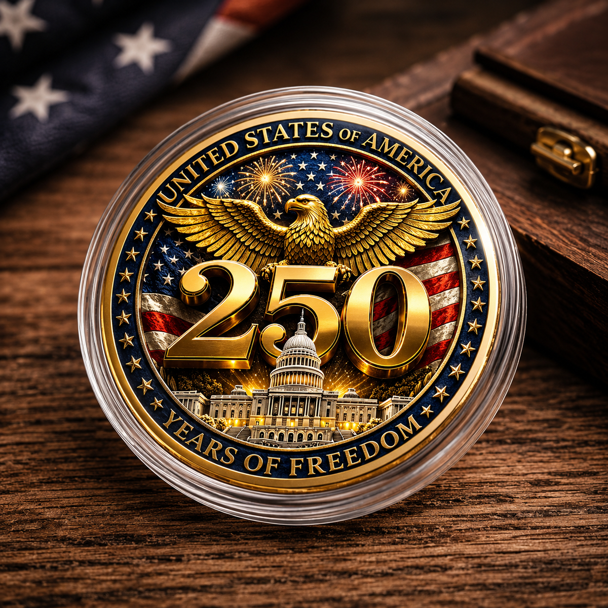 Usa 250 Years Of Freedom Commemorative Keepsake Metal Coin Patriotic American Eagle Challenge Coin With Capitol Design Limited Edition Souvenir Gift For Collectors Veterans  History Enthusiasts 1779336798164.png