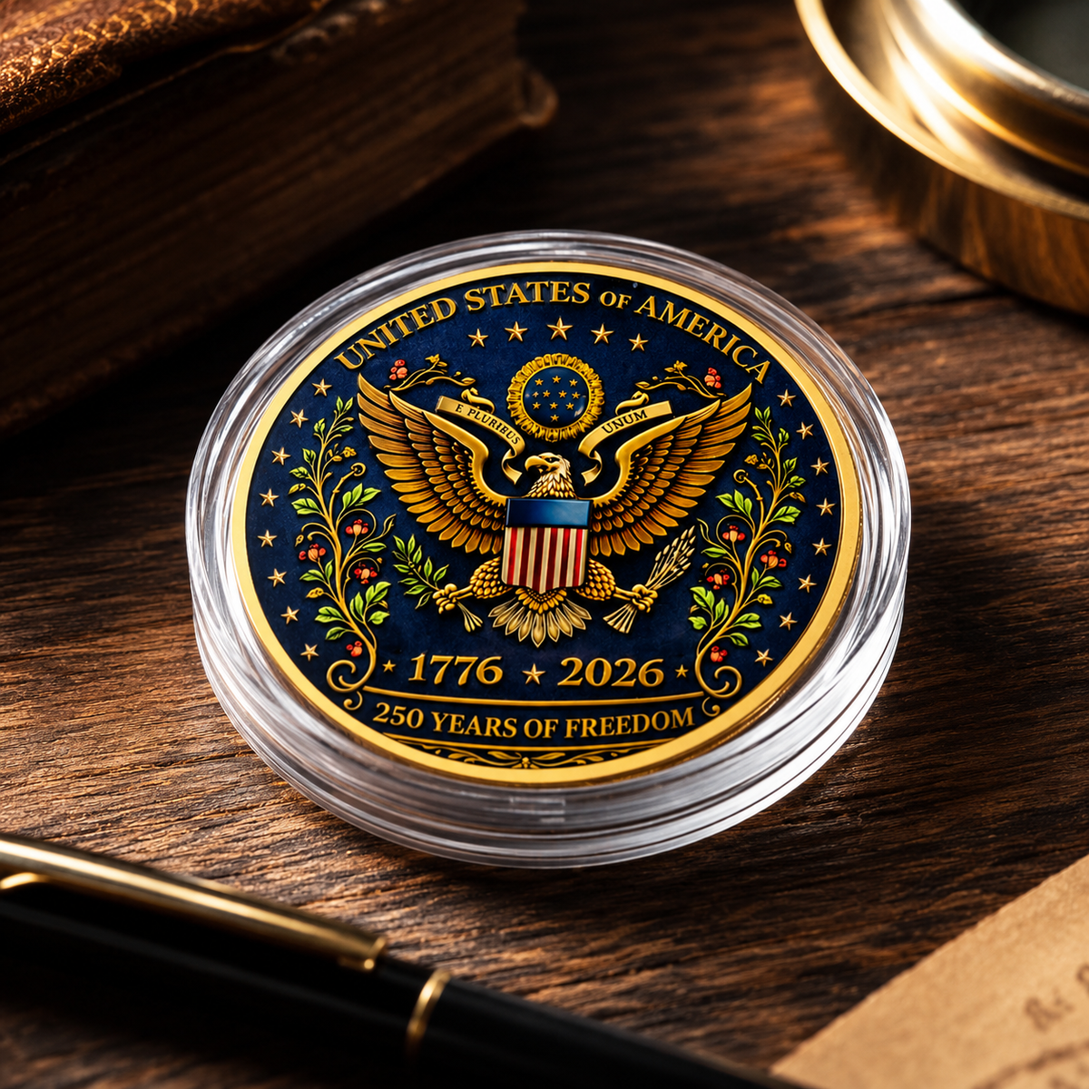 United States Of America 250 Years Of Freedom Commemorative Keepsake Metal Coin 1779337338920.png
