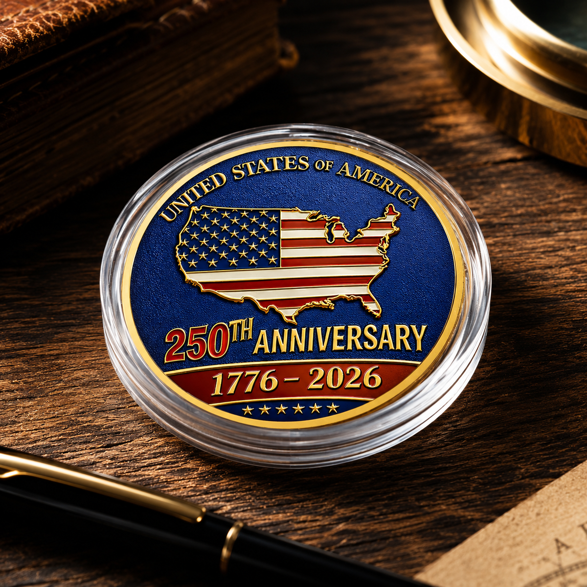 United States 250th Anniversary Patriotic Keepsake Metal Coin 1776 2026 1779337551022.png