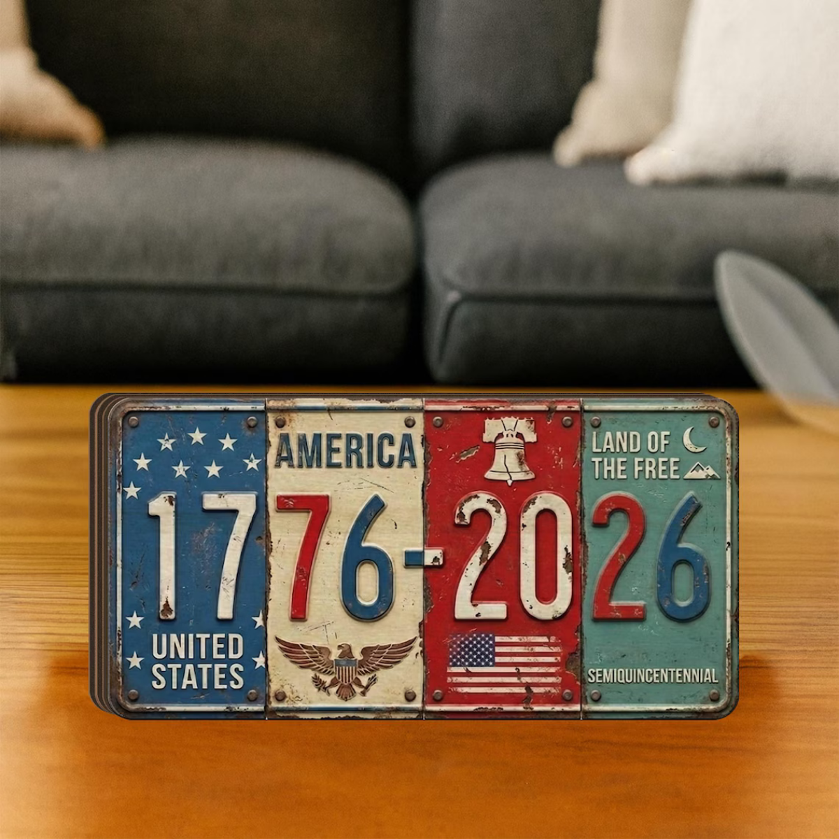 Usa 250th Anniversary Block Sign Rustic License Plate Art 1776 2026 Semiquincentennial Decor 1779766216226.png