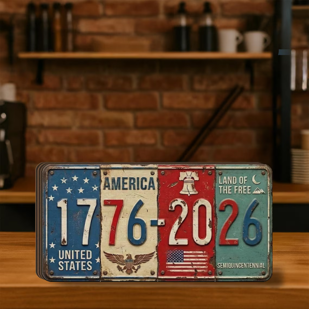 Usa 250th Anniversary Block Sign Rustic License Plate Art 1776 2026 Semiquincentennial Decor 1779766216240.png