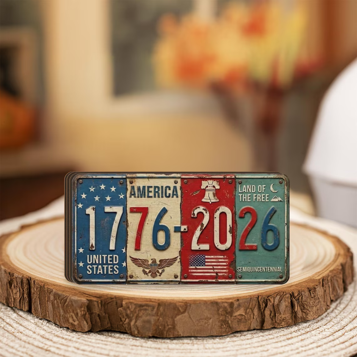 Usa 250th Anniversary Block Sign Rustic License Plate Art 1776 2026 Semiquincentennial Decor 1779766216243.png