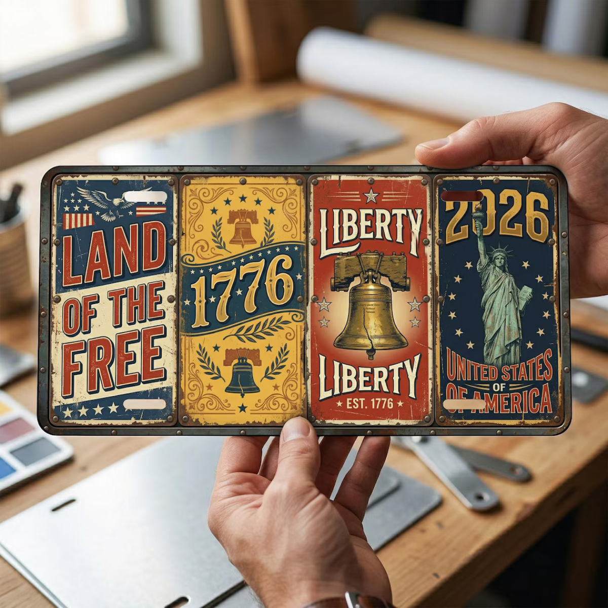 Vintage Patriotic Cut Metal Sign 1776 2026 250th Anniversary Car Decor Patriotic Wall Art Decor 1779766646060.png