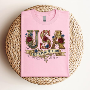 Retro Usa 250 Shirt Floral Patriotic Tshirt Independence Day Celebration 1779769927987.png
