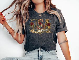 Retro Usa 250 Shirt Floral Patriotic Tshirt Independence Day Celebration 1779769928065.png