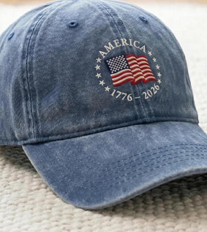 Embroidered America 250th Anniversary Hat Patriotic Usa Flag V Neck Cap 1779785715150.jpg