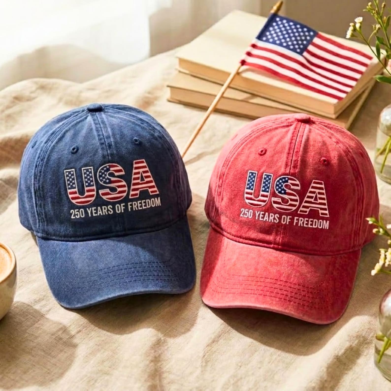 Usa 250th Anniversary Embroidered Washed Cap Patriotic American Flag Baseball Hat 1779787433286.jpg