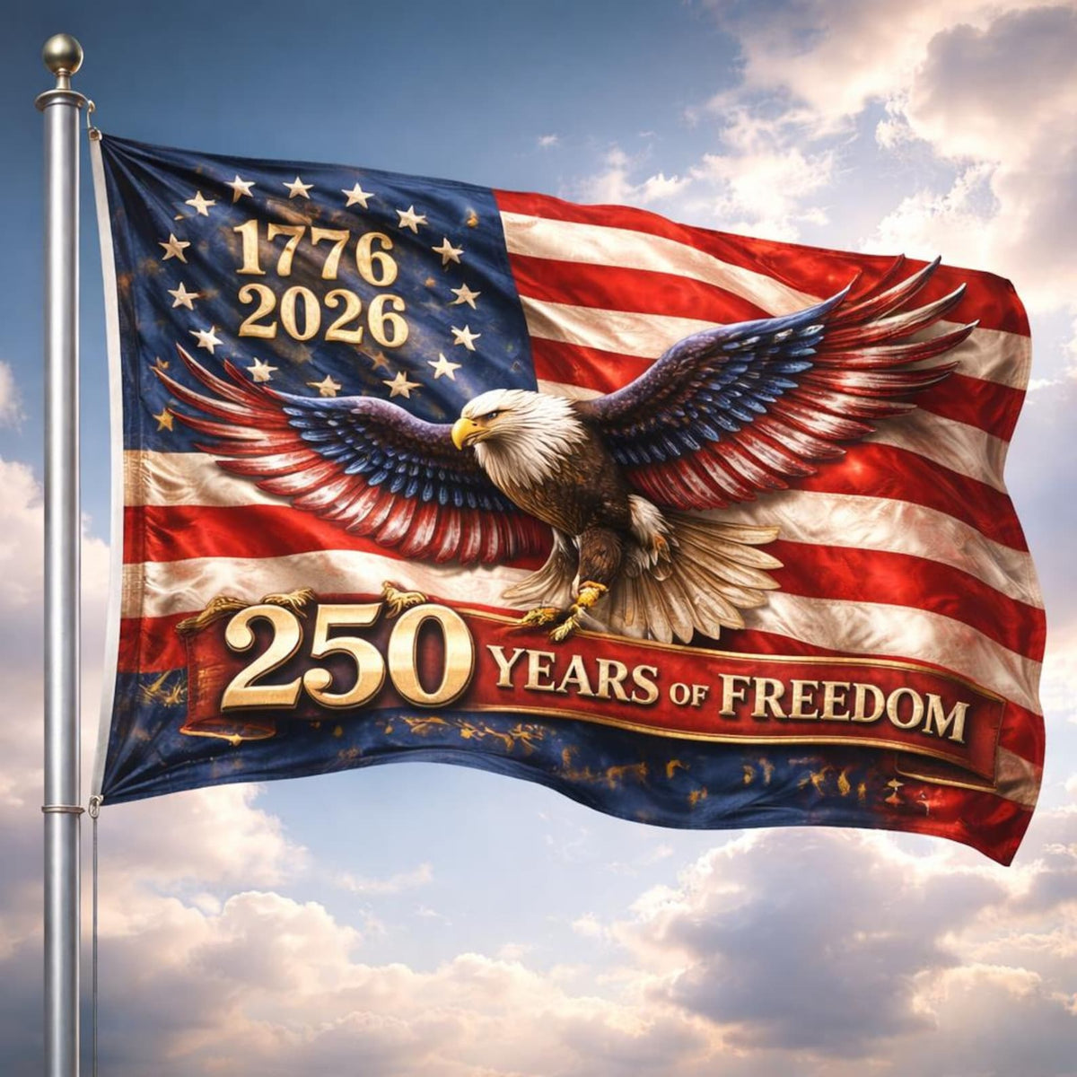 American Flag 1776 2026 Banner Patriotic Eagle Flag Decor 250 Years Of Freedom Usa Outdoor Flag 1780023756187.jpg