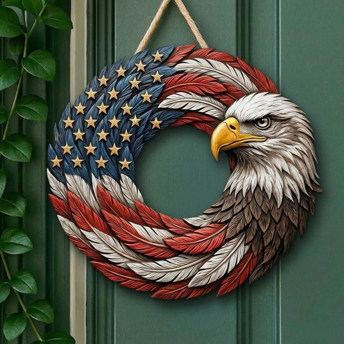 Patriotic Eagle Wreath Door Hanger American Flag Wreath 4th Of July Decor Bald Eagle Wall Decor Usa Outdoor Sign Veterans Day Gift 2026 1780024886967.jpg