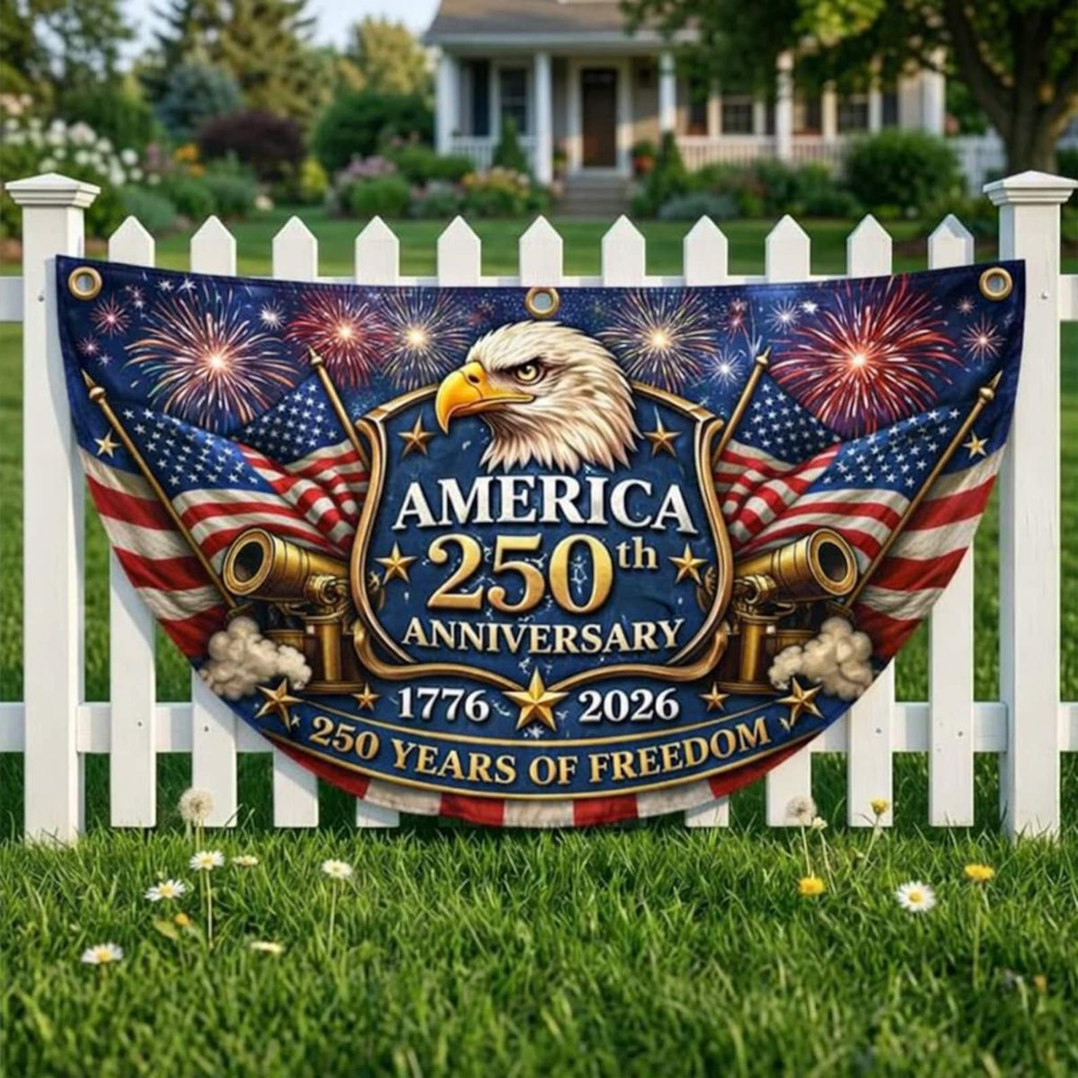 America 250th Anniversary Fan Flag Semiquincentennial 1776 2026 Patriotic Eagle Outdoor Banner 250 Years Usa July 4th Independence Day 1780025353682.jpg