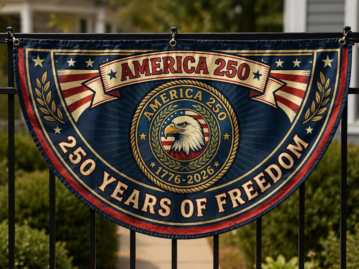 America 250 Medallion Fence Flag  Eagle Challenge Coin 1776 2026 Patriotic Porch Decor  4th July 1780025558106.jpg
