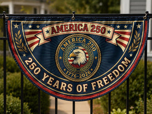 America 250 Medallion Fence Flag  Eagle Challenge Coin 1776 2026 Patriotic Porch Decor  4th July 1780025558106.jpg