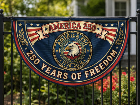 America 250 Medallion Fence Flag  Eagle Challenge Coin 1776 2026 Patriotic Porch Decor  4th July 1780025558245.jpg