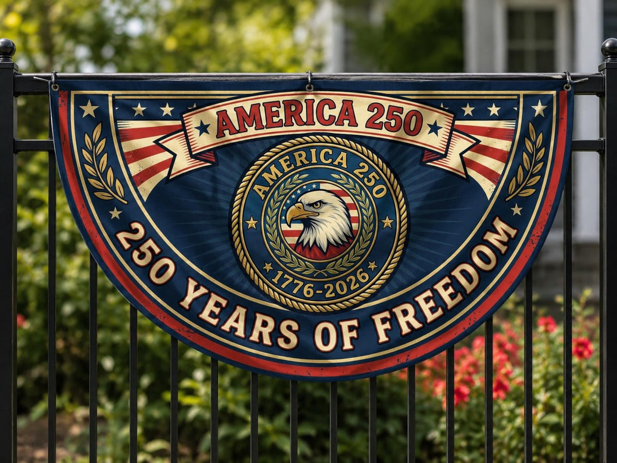 America 250 Medallion Fence Flag  Eagle Challenge Coin 1776 2026 Patriotic Porch Decor  4th July 1780025558245.jpg