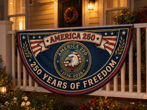 America 250 Medallion Fence Flag  Eagle Challenge Coin 1776 2026 Patriotic Porch Decor  4th July 1780025558251.jpg