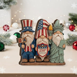 250th Anniversary Patriotic Gnomes Figurine Plaque Usa 250 Years Commemorative Wood Block 1780026324570.jpg