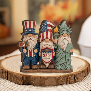 250th Anniversary Patriotic Gnomes Figurine Plaque Usa 250 Years Commemorative Wood Block 1780026324575.jpg